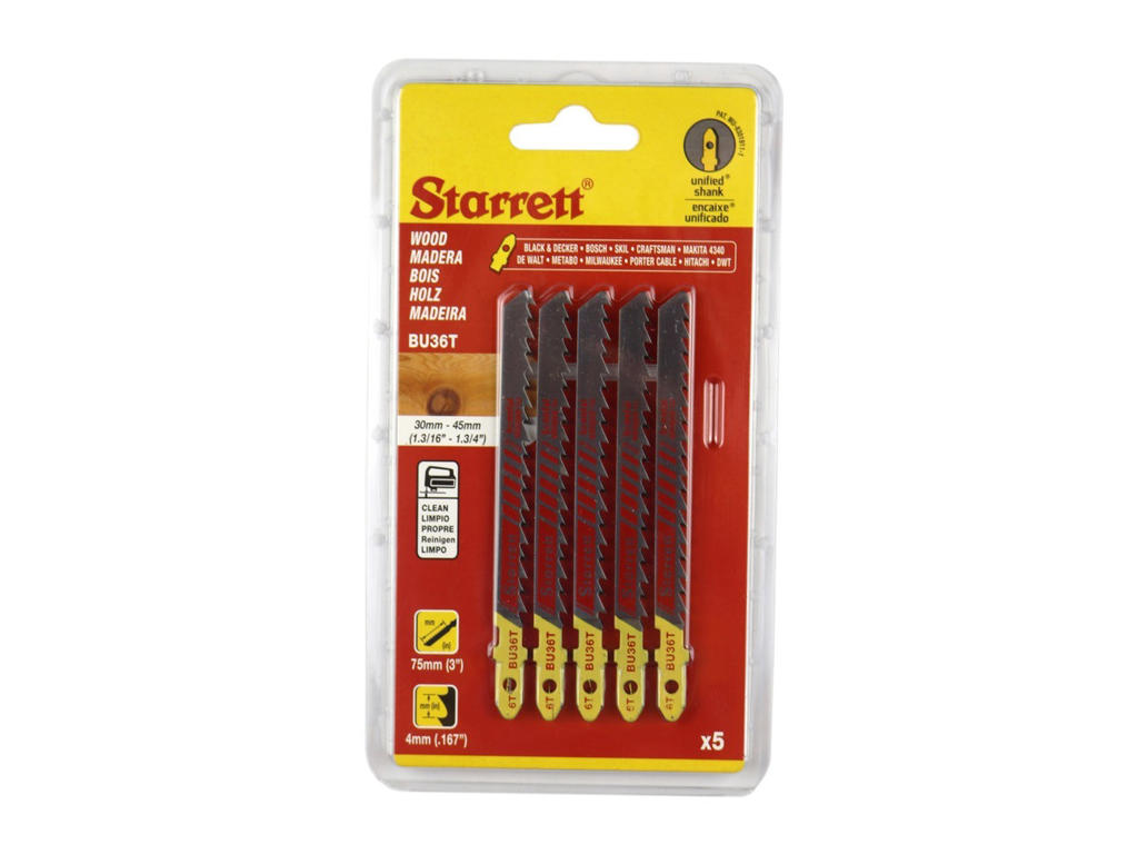 Starrett Stiksavklinge BU36T Træ