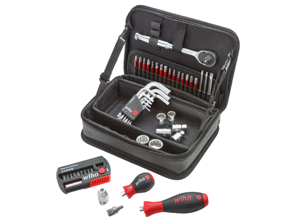 Wiha topnøgle/bits værktøjssæt 1/4" i taske 55 forskellige dele