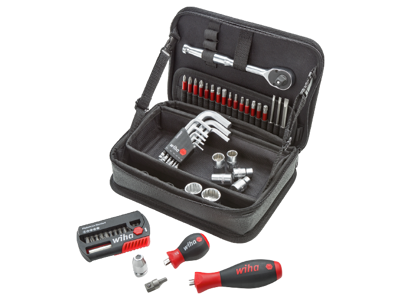 Wiha topnøgle/bits værktøjssæt 1/4" i taske 55 forskellige dele