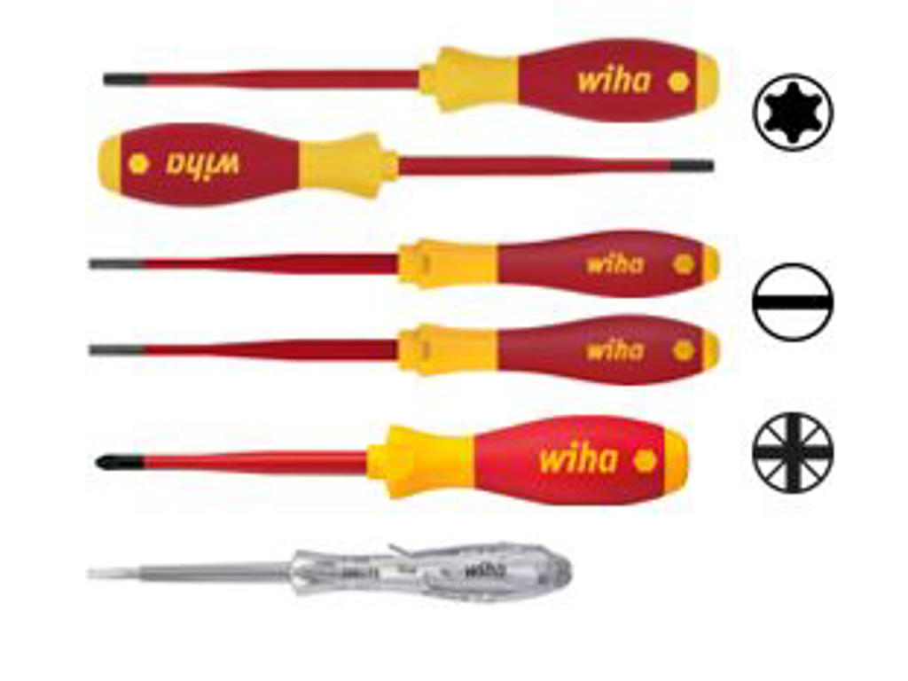 Wiha Skruetrækkersæt SlimFix + Polsøger 1000V | 6 dele