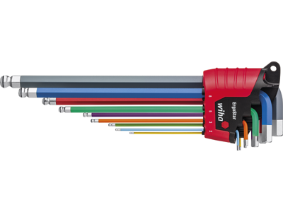 Wiha Stiftnøglesæt i lysende farver 9/dele sekskant