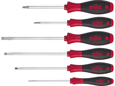 Skruetrækkersæt SoftFinish Lige kærv, Pozidriv med 6 dele